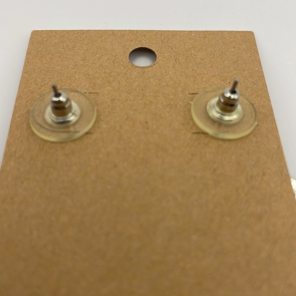 Nine West Blue/Green and Pale Yellow Silver Toned Dangle Earrings (F4) - Picture 3 of 7